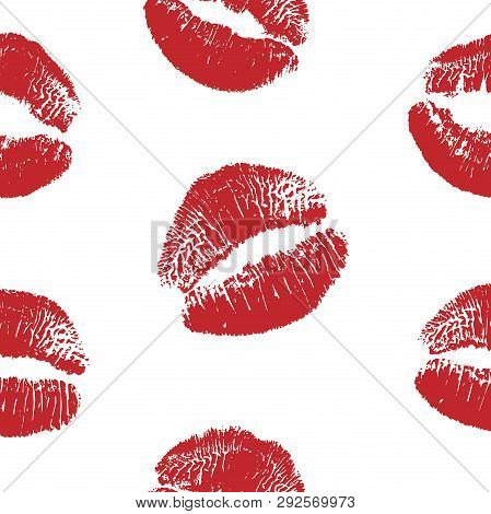 Poster: Vector Woman Red Lipstick Kiss
