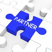 pic of puzzle  - Partner Puzzle Showing Partnership Teamwork And Relationship - JPG 