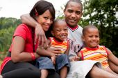 image of black  - Happy black family enjoying their free day - JPG 