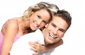 picture of lovely  - Young love couple smiling - JPG 