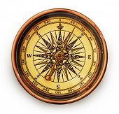 pic of longitude  - vintage compass on white background - JPG 