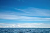 picture of blue sky  - Blue sky with clouds  over Lake Ladoga - JPG 