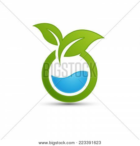 logos of green leaf ecology nature element vector icon design shape