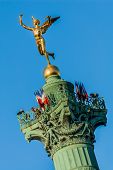 stock photo of france  - place de la bastille column  in the city of Paris in france - JPG 