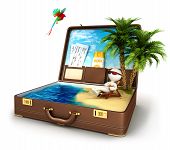 pic of paradise  - 3d white people in a suitcase paradise - JPG 