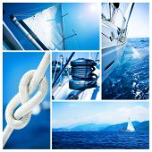 stock photo of blue sky  - Yacht collage - JPG 