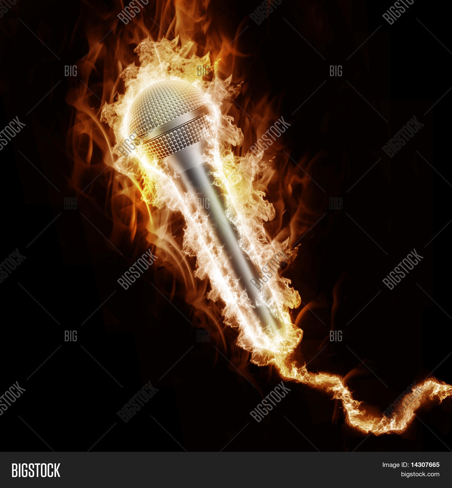 Microphone Open Arms Fire Image & Photo | Bigstock