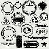 stock photo of globe  - Grunge stamps design elements  - JPG 