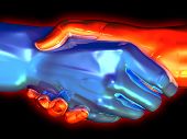 picture of conglomerate  - 3d rendered handshake - JPG 