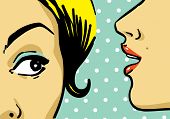 stock photo of illustration  - woman telling secrets - JPG 