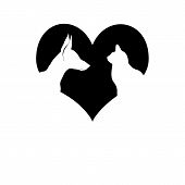 picture of animals  - Love  to  animals  vector  logo - JPG 