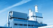 stock photo of construction  - Modern chemical manufacturing plant construction - JPG 