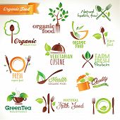 stock photo of food  - Set of vector icons and elements for organic food - JPG 