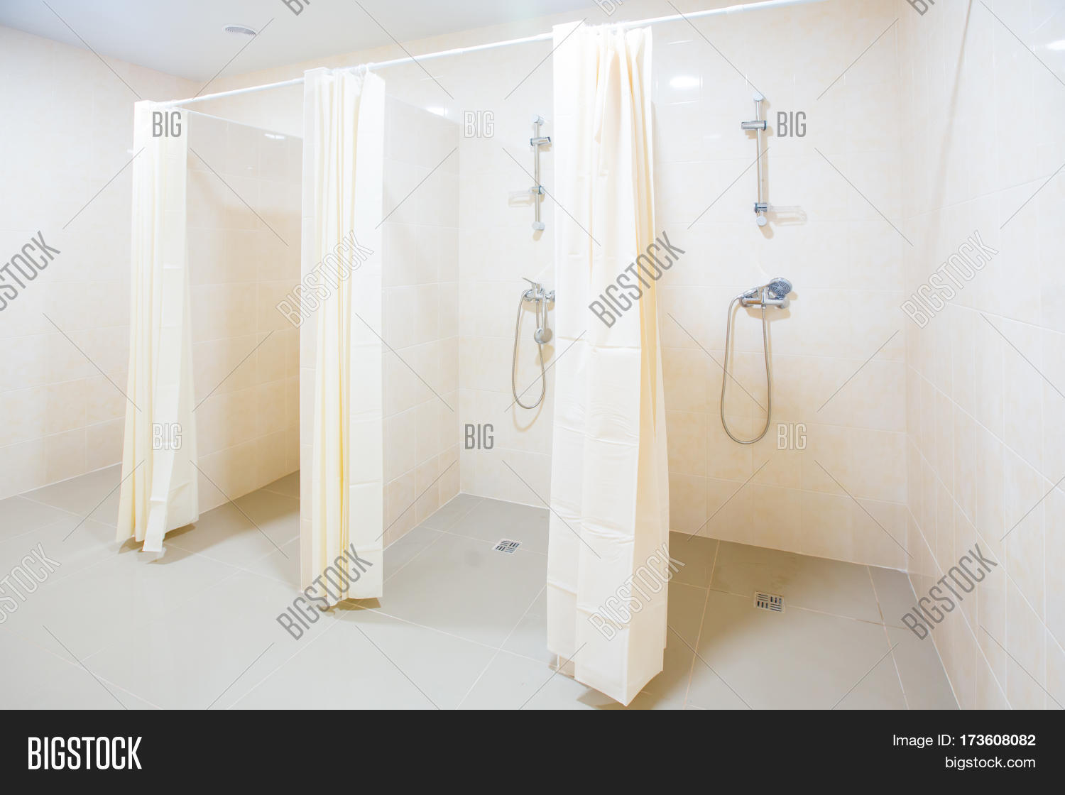 Public Shower Room Several Showers Image & Photo Bigstock
