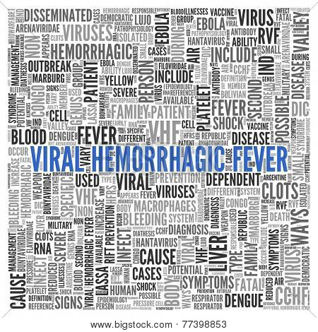 blue viral hemorrhagic fever texts and related keywords in gray in in simple word