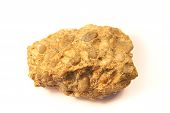 pic of conglomerate  - macro shot of conglomerate stone isolated over white background - JPG 