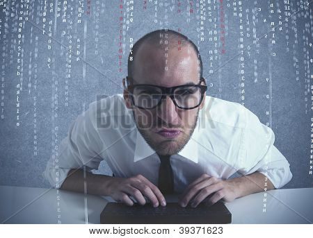 Picture or Photo of Concept of  computer, software and security programmer