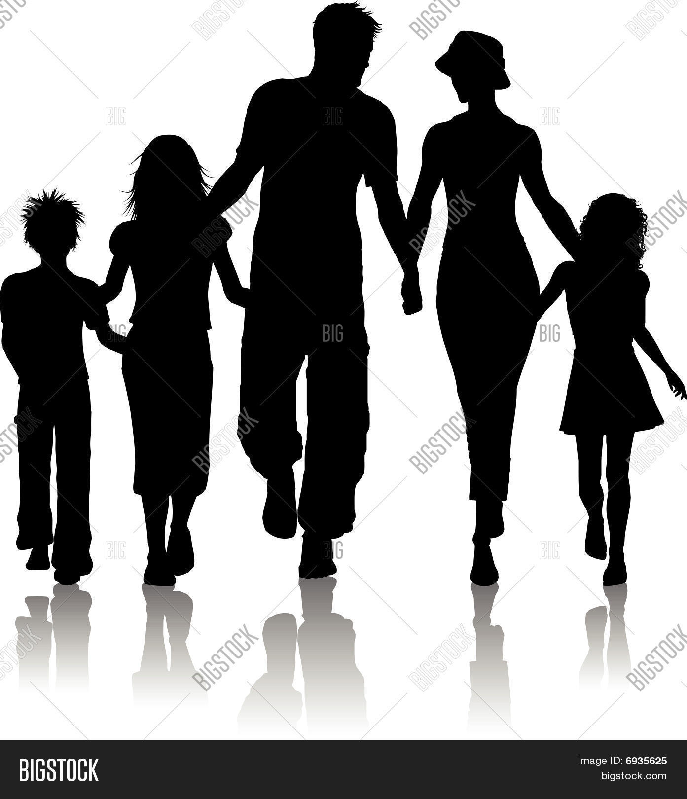 Family Silhouette Vector & Photo | Bigstock