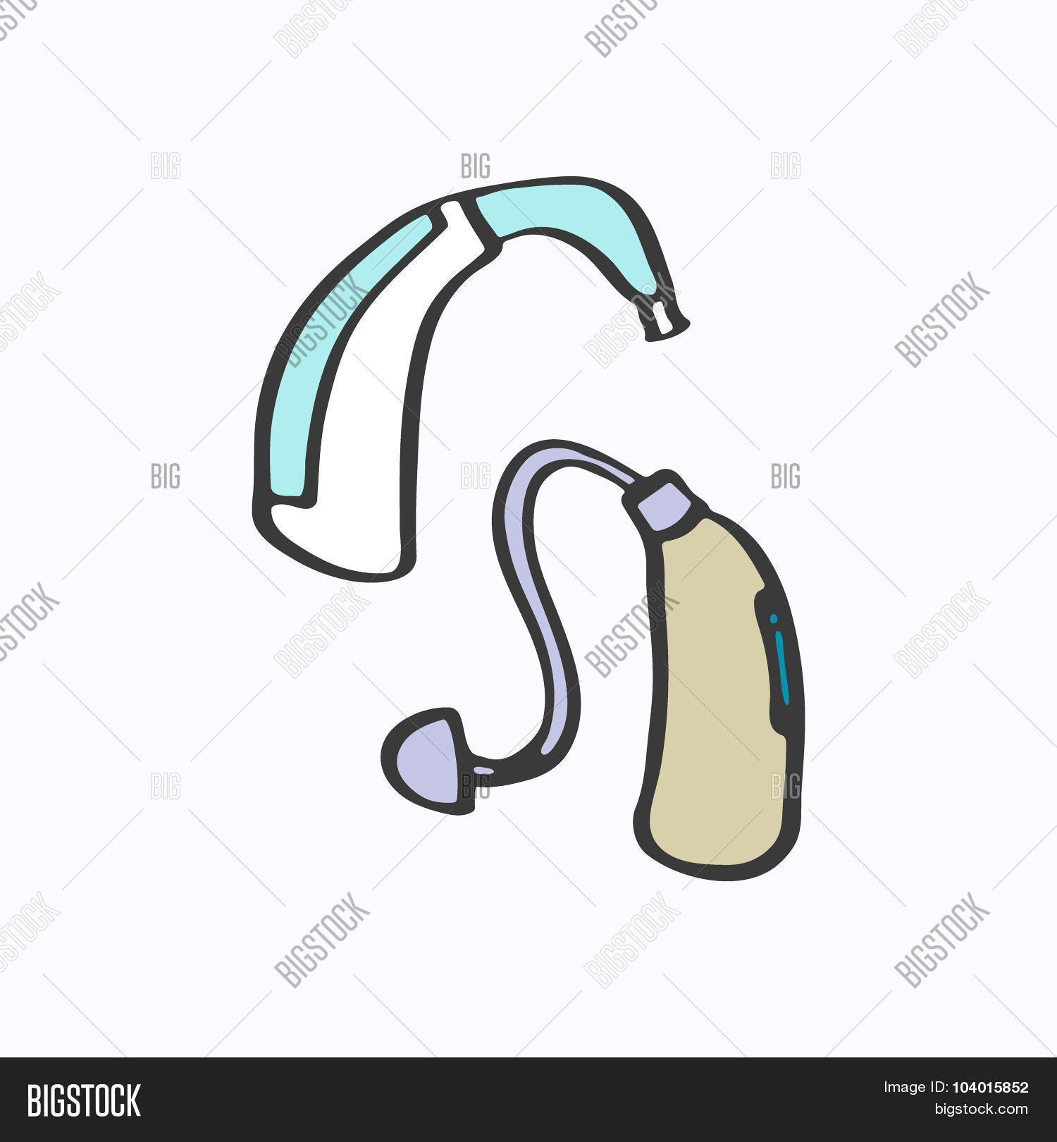 Hearing Aid. Handdrawn Cartoon Vector & Photo Bigstock