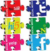 picture of puzzle  - Vector illustration of puzzles on the topic of social media - JPG 