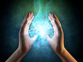 picture of future  - Two hands creating an energy sphere - JPG 