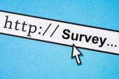 stock photo of survey  - Computer Screen concept of online survey for background - JPG 