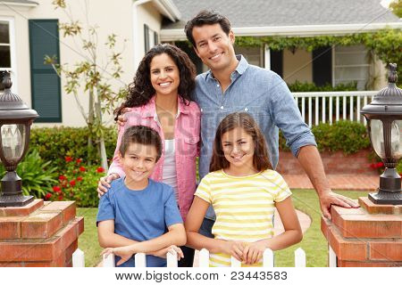 Picture or Photo of Hispanic family outside home