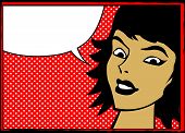 picture of art  - Pop art retro woman with speech bubble comics style graphic - JPG 