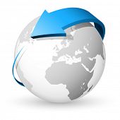 pic of earth  - Earth planet with arrow around - JPG 