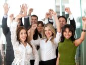 pic of meeting  - business team in an office full of success looking happy - JPG 