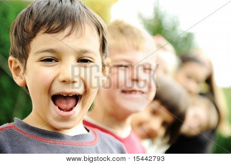 Picture or Photo of Photo of happy girls with handsome lads in front smiling at camera