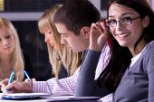 stock photo of group  - group of young people on meeting or business school - JPG 