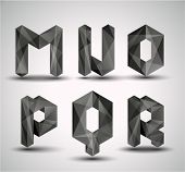 picture of spell  - Trendy Black Fractal Geometric Alphabet - JPG 
