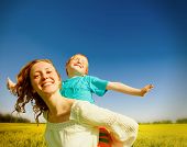 image of laughter  - Mother and Son Having Fun - JPG 
