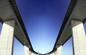 image of blue sky  - Elevated freeway against a blue sky - JPG 