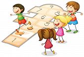 pic of pals  - illustration of a kids playing a number game - JPG 