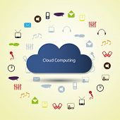 stock photo of computer  - Cloud computing concept - JPG 