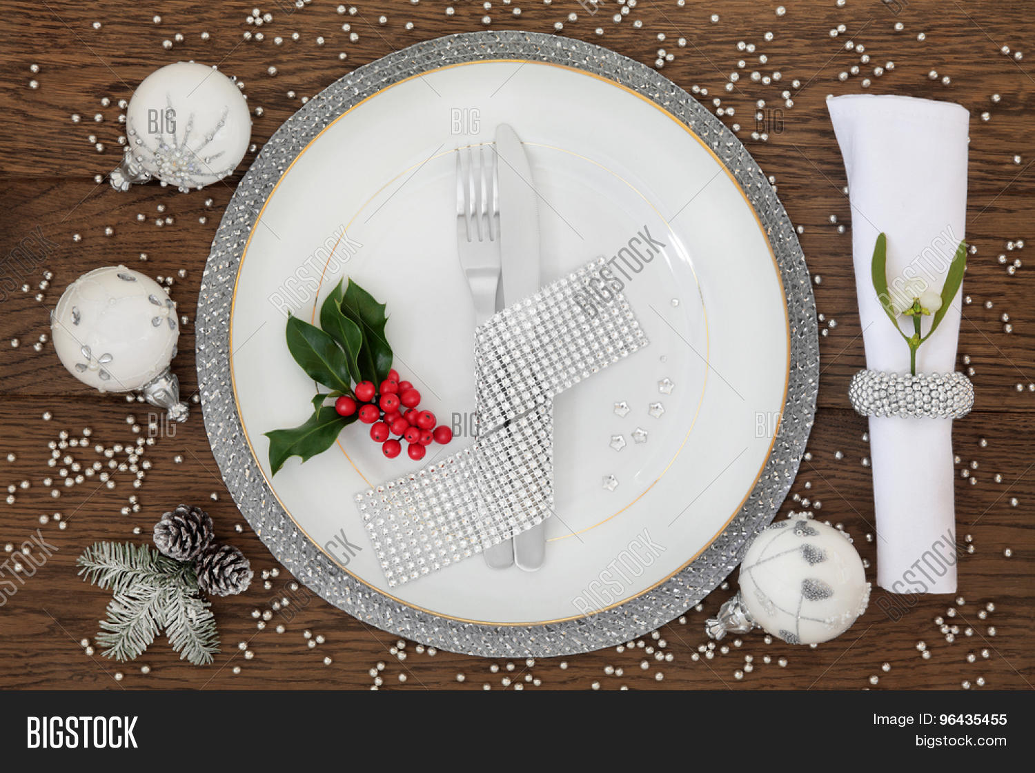 Christmas Dinner Place Setting Image & Photo | Bigstock