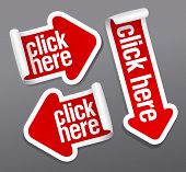 pic of cursor  - Click here stickers set - JPG 