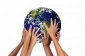 image of earth  - Children Holding the Earth - JPG 