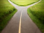 stock photo of future  - Fork in the road for decision or choice - JPG 
