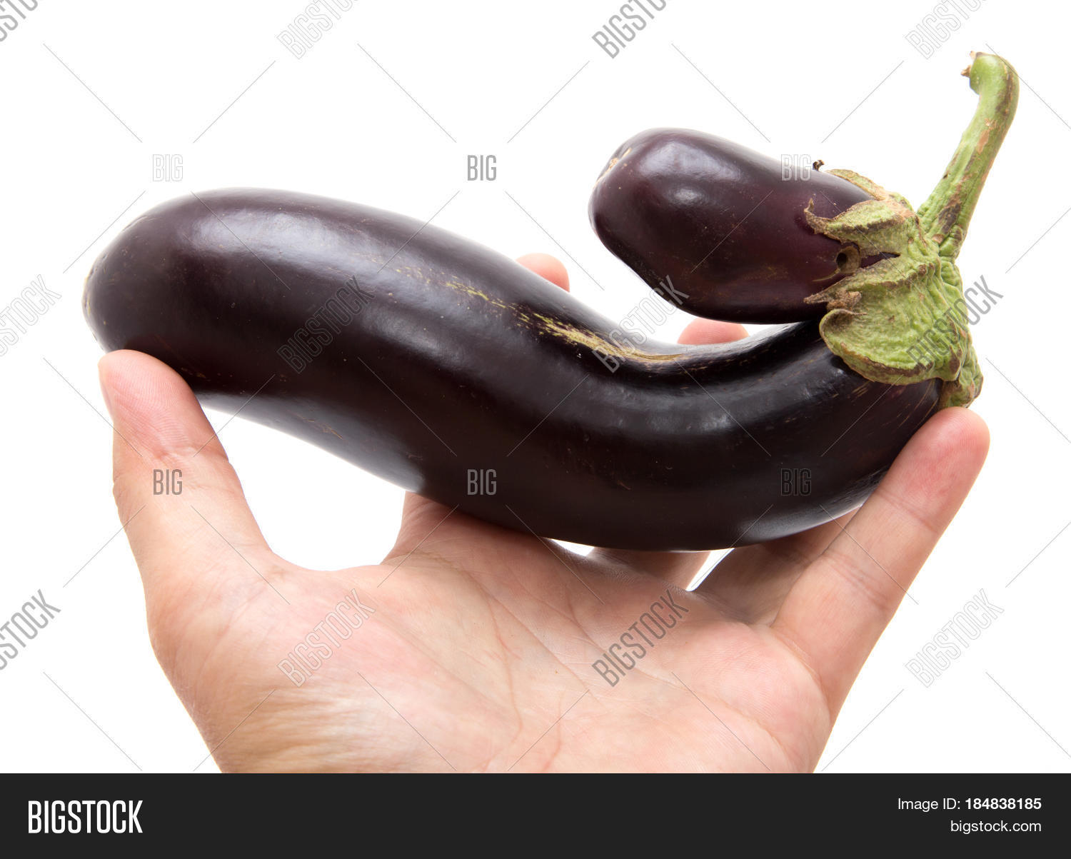 Eggplant His Hand On White Image & Photo Bigstock