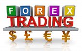 picture of finance  - 3d render of forex trading concept on white background - JPG 