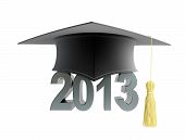 picture of intellect  - graduation cap 2013 on a white background - JPG 