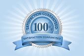 pic of satisfaction  - Vector Satisfaction Guaranteed Sign on Blue Background - JPG 