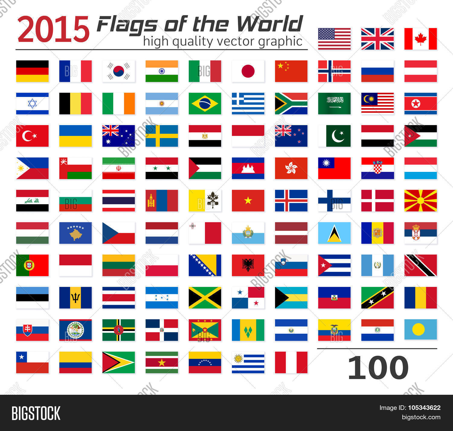 Set Flags Different Countries Vector & Photo Bigstock