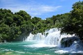 stock photo of blue sky  - National Park Krka river Krka in Croatia - JPG 