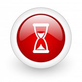 pic of time  - time red circle glossy web icon on white background - JPG 