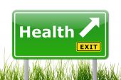 picture of lifestyles  - health concept with road sign showing healthy lifestyle - JPG 