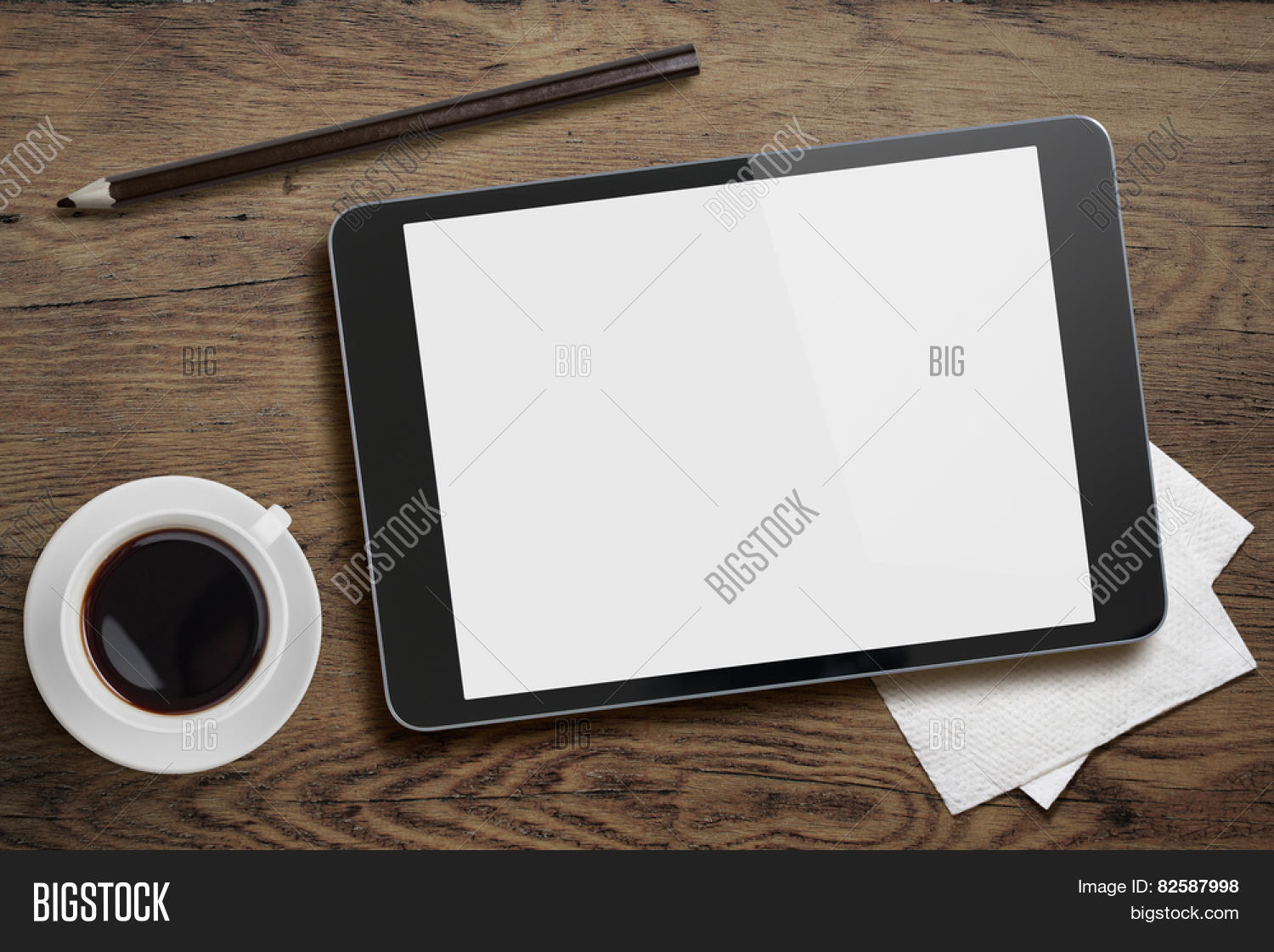 Tablet Pc Like Ipad On Table Desk Image & Photo Bigstock